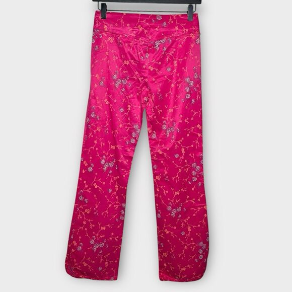 NWT OILILY Womens Vintage Floral Satin Pants Size 36 Spring vibrant Pink XS/S - Picture 2 of 7